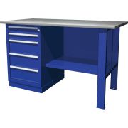 OWB1-50 Верстак с одной тумбой, тумба с 5 ящиками, 1390х686х820 мм