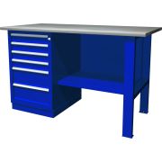 OWB1-60 Верстак с одной тумбой, тумба с 6 ящиками, 1390х686х820 мм