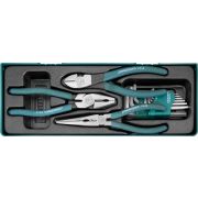 P018SP1 Набор шарнирно-губцевого инструмента, 3 предмета с набором ключей торцевых Н1,5-Н10 мм, 9 предметов в ложементе