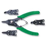 P266 Щипцы универсальные со сменными рабочими частями для стопорных колец в наборе,160 мм, 6-50 мм, 4 предмета