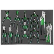 P82714SV Набор шарнирно-губцевого инструмента в ложементе EVA 560х400 мм, 14 предметов