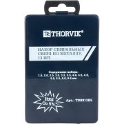 TDBS13K5 Набор спиральных сверл по металлу HSS Co в металлическом кейсе, d1.5-6.5 мм, 13 предметов