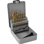 TDBS19 Набор спиральных сверл по металлу HSS TiN в металлическом кейсе, d1.0-10.0 мм, 19 предметов