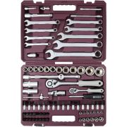 TS082/12 Набор инструмента универсальный 1/4«, 1/2»DR с головками торцевыми 12-гранными, 82 предмета