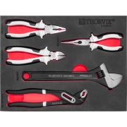 UTS5STE Набор шарнирно-губцевого инструмента в EVA ложементе 280х375 мм, 5 предметов