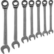 W45107S Набор ключей гаечных комбинированных трещоточных на держателе, 10-19 мм, 7 предметов