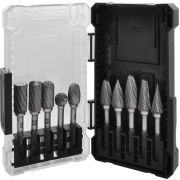 TRRB080610-2S Набор борфрез твердосплавных, тип A, B, C, D, E, F, G, H, L, M, 8 мм, двойная насечка, в кейсе, 10 предметов