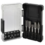 TRRB120605-2S Набор борфрез твердосплавных, тип B, C, D, F, G, 12 мм, двойная насечка, в кейсе, 5 предметов