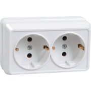 Розетка 2-м ОП Октава РС22-3-ОБ 16А IP20 с заземл. бел. GENERICA ERO21-K01-16-DC