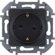 Розетка 1-м СП Inspiria 16А IP20 250В 2P+E защ. шторки немецк. стандарт механизм антрацит IEK 673733