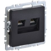 Розетка компьютерная двойн. СП RJ45 кат.5E BRITE РК10-2-БрЧ механизм черн. IEK BR-K20-1-K02